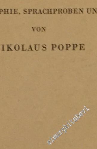 Khalka Mongolische Grammatik: Mit Bibliographie, Sprachproben und Glossar -        1951