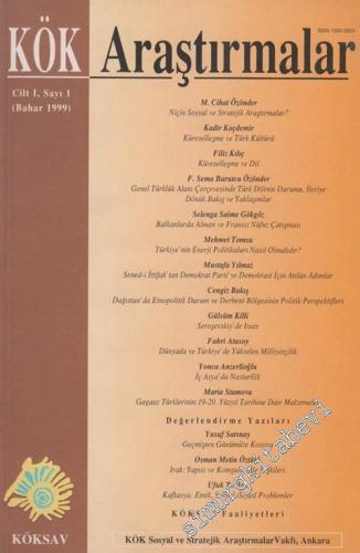 Kök Araştırmalar, Sosyal ve Stratejik Araştırmalar Dergisi - Sayı: 1 1
