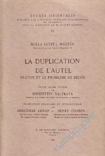La Duplication de l'Autel ( Platon et le Probleme de Delos ) -        1940