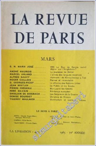 La Revue De Paris - Sayı: 72       1965