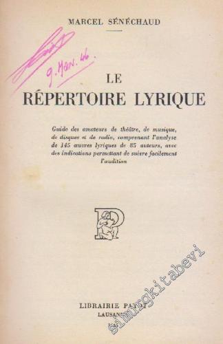 Le Répertoire Lyrique d'Hier et d'Aujourd'hui -        1945