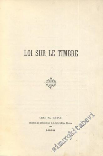 Loi Sur le Timbre -        1906