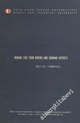 Manual for Term Papers and Seminar Reports