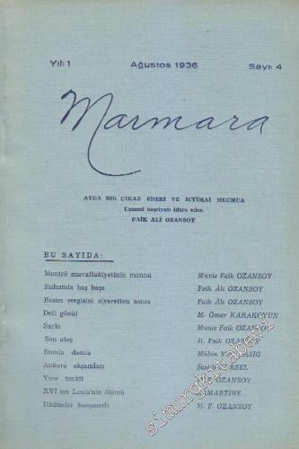 Marmara Dergisi - Sayı: 4    1  Ağustos