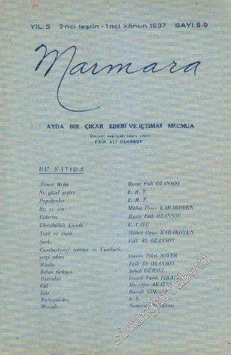 Marmara Dergisi - Sayı: 8 - 9    2  İkinci Teşrin