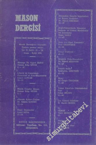 Mason Dergisi - 23-24    25  Nisan - Eylül