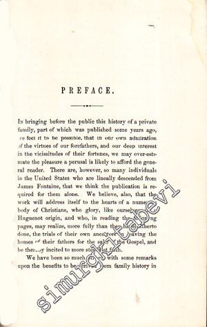 Memoirs of a Huguenot Family -