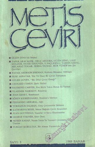 Metis Çeviri Araştırmaları Dergisi - Sayı: 3 Bahar