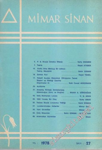 Mimar Sinan Dergisi - 27       1978