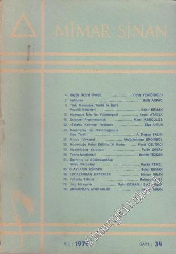 Mimar Sinan Dergisi - Sayı: 34       1979