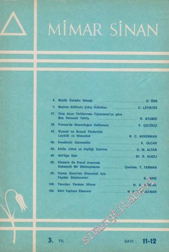 Mimar Sinan Dergisi - Sayı: 11 / 12, Yıl: 3       1972