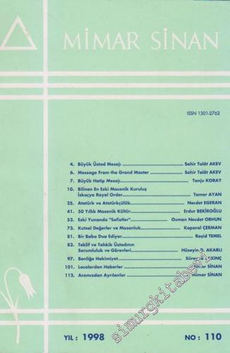 Mimar Sinan Dergisi - Sayı: 110       1998