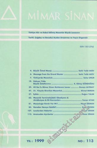 Mimar Sinan Dergisi - Sayı: 113