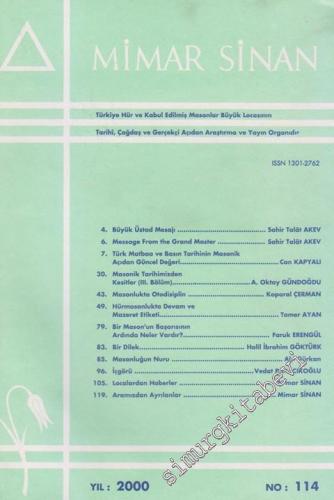 Mimar Sinan Dergisi - Sayı: 114, Yıl 2000