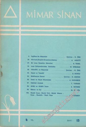 Mimar Sinan Dergisi - Sayı: 15     Yıl: 4   1974