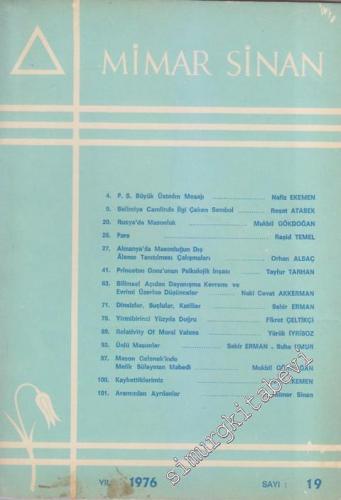 Mimar Sinan Dergisi - Sayı: 19 Yıl: 6
