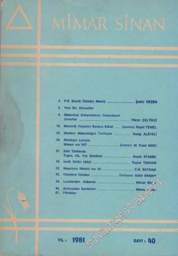 Mimar Sinan Dergisi - Sayı: 40       1981