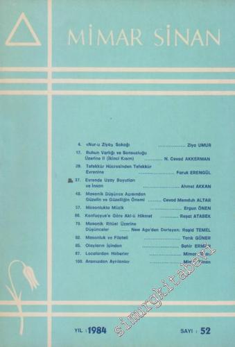 Mimar Sinan Dergisi - Sayı: 52, Yıl 1984
