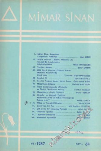 Mimar Sinan Dergisi - Sayı: 64       1987