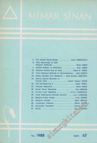 Mimar Sinan Dergisi - Sayı: 67       1988
