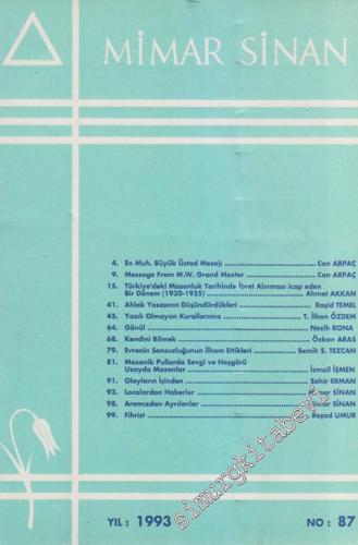 Mimar Sinan Dergisi - Sayı: 87       1993