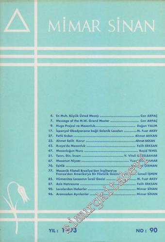 Mimar Sinan Dergisi - Sayı: 90       1993