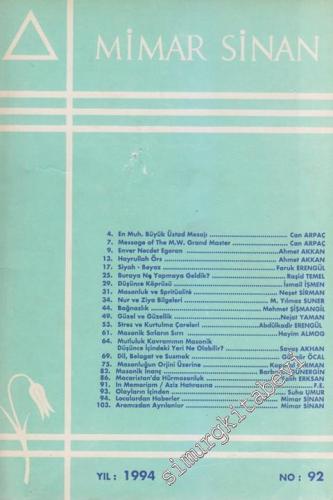Mimar Sinan Dergisi - Sayı: 92       1994