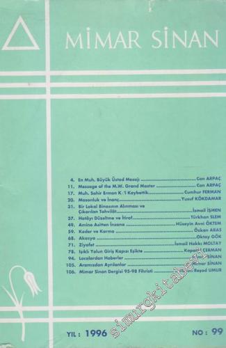 Mimar Sinan Dergisi - Sayı: 99       1996