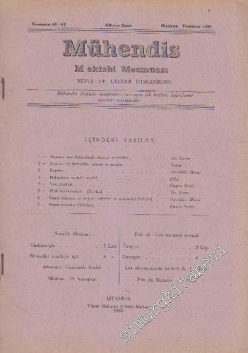 Mühendis Mektebi Mecmuası - Sayı: 61 - 62    Yıl: 6  Haziran - Temmuz