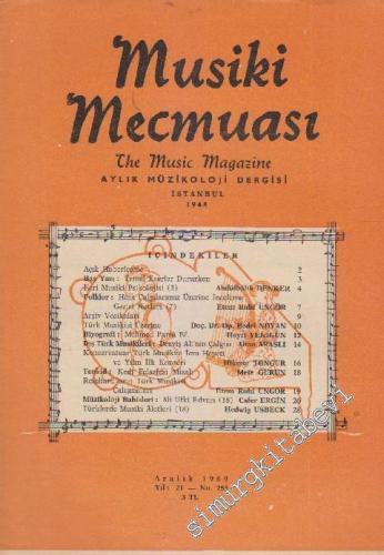 Musiki Mecmuası Aylık Müzikoloji Dergisi - Sayı: 253 Yıl: 21 Aralık