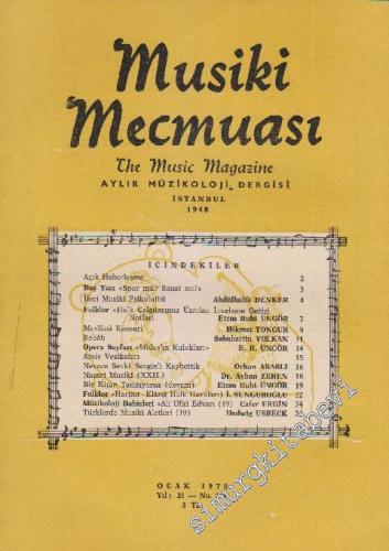 Musiki Mecmuası Aylık Müzikoloji Dergisi - Sayı: 254 Yıl: 21 Ocak