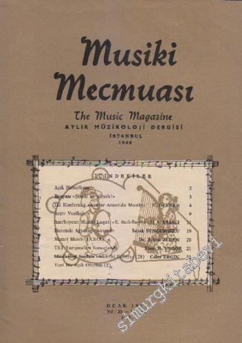 Musiki Mecmuası Aylık Müzikoloji Dergisi  - Sayı: 266    Yıl: 23  Ocak
