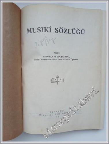 Musiki Sözlüğü -        1961