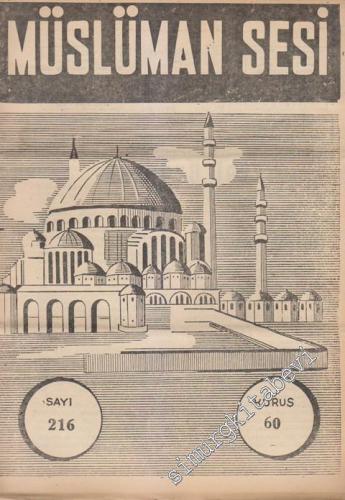 Müslüman Sesi - Sayı: 216, 22 Ocak 1962