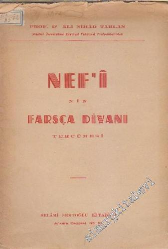 Nefi'nin Farsça Divanı Tercümesi -