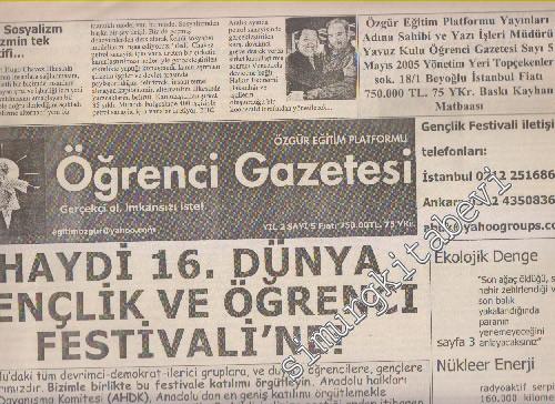 Öğrenci Gazetesi - Sayı: 5    2  Mayıs