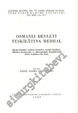 Osmanlı Devleti Teşkilatına Medhal -        1988