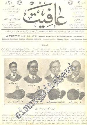 OSMANLICA: Afiyet Dergisi - Yıl: Teşrin - i Evvel 1329 / Kanun - Sani 1330, Sayı: 1 ila 62*