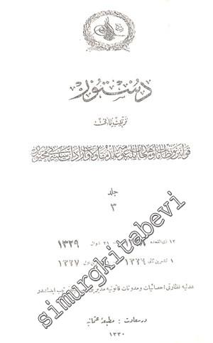 OSMANLICA: Düstur  3. Cilt ( Tertib - i Sani )  -