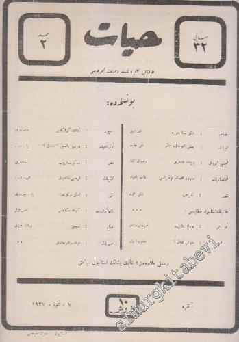 OSMANLICA: Hayat: Haftalık İlim, Felsefe ve Sanat Mecmuası - Büyük Gazi İstanbul'da -   Cilt: 2     7 Temmuz 1927