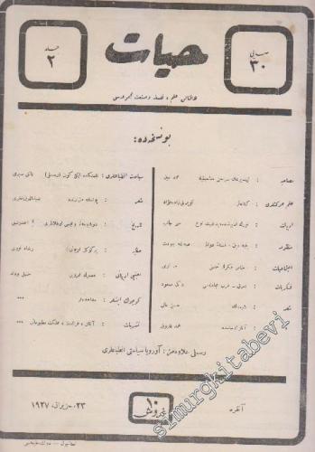 OSMANLICA: Hayat: Haftalık İlim, Felsefe ve Sanat Mecmuası -   Cilt: 2     23 Haziran 1927