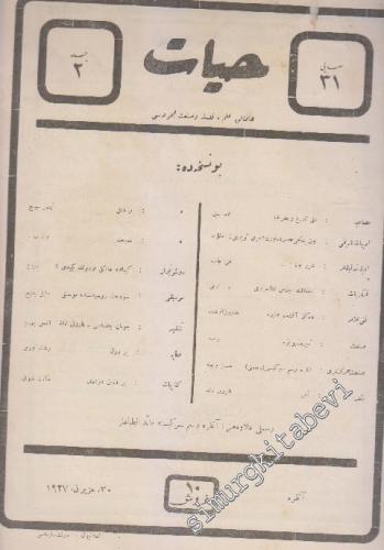 OSMANLICA: Hayat: Haftalık İlim, Felsefe ve Sanat Mecmuası -   Cilt: 2     30 Haziran 1927