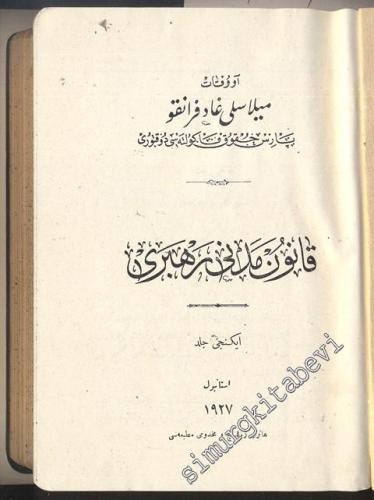 OSMANLICA: Kanun - u Medeni Rehberi 2. Cilt -