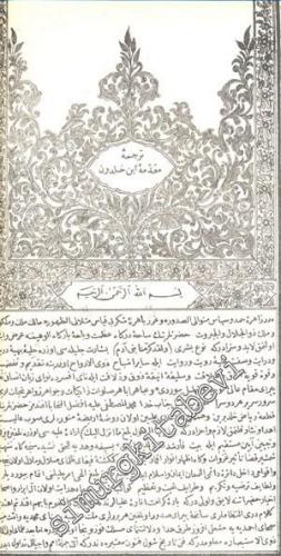 OSMANLICA: Tercüme-i Mukaddime-i İbn-i Haldun -