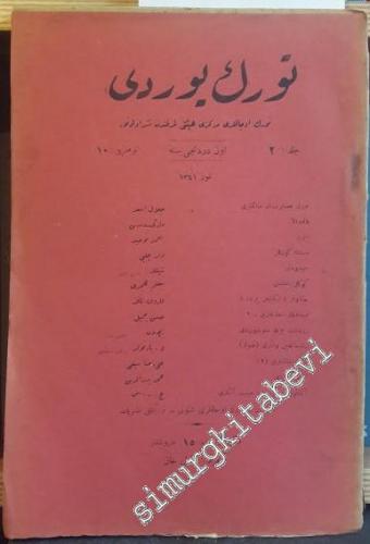 OSMANLICA: Türk Yurdu Dergisi Yıl: 1341(rumi) 1925(miladi), Cilt: 2, Sayı: 10 -        1925
