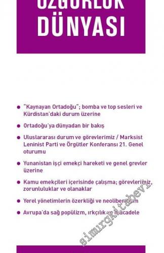 Özgürlük Dünyası Aylık Sosyalist Teori ve Politika Dergisi - Sayı: 274      Mart