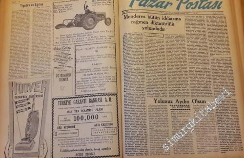 Pazar Postası Haftalık Siyasi Gazete: 18 ila 74 Arası 29 Sayı (3 Haziran 1951 - 20 Temmuz 1952) -