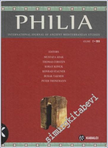 Philia: International Journal Of Ancient Mediterranean Studies  - Volume: 2