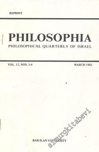 Philosophia: Philosophical Quarterly of Israel - Vol. 12 Nos. 3 - 4; March 1983