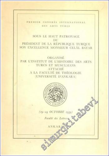 Premier congrès international des arts Turcs 19-24 Octobre 1959 Ankara -        1959